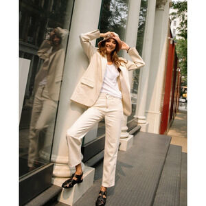 J.Crew Alfie Blazer in‎ Chino Womens 8 Peach Preppy Career Wear Modern Academia